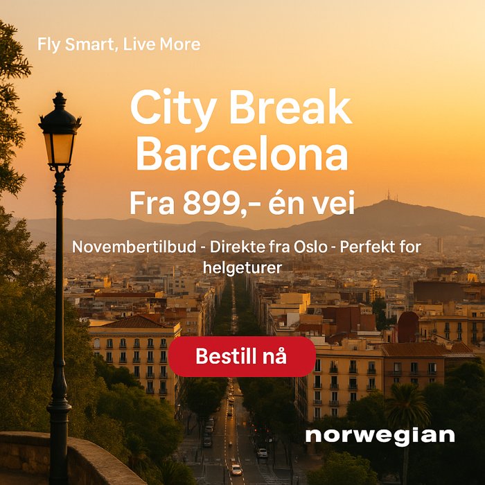 Instagram awareness ad: City Break Barcelona from NOK 899